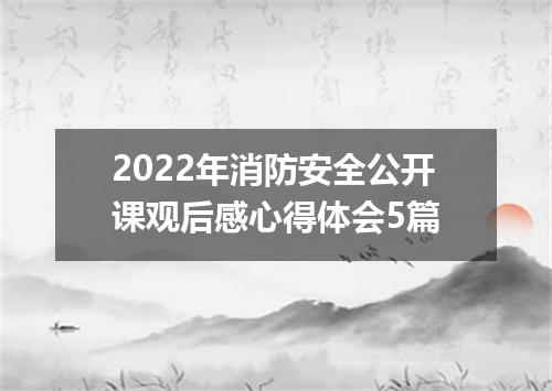 2022年消防安全公开课观后感心得体会5篇