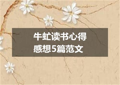 牛虻读书心得感想5篇范文