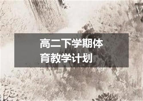高二下学期体育教学计划