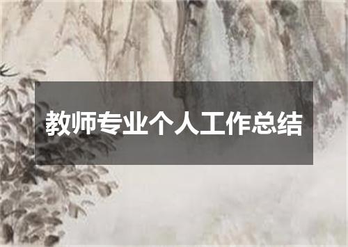 教师专业个人工作总结