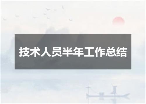 技术人员半年工作总结