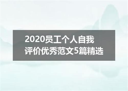 2020员工个人自我评价优秀范文5篇精选