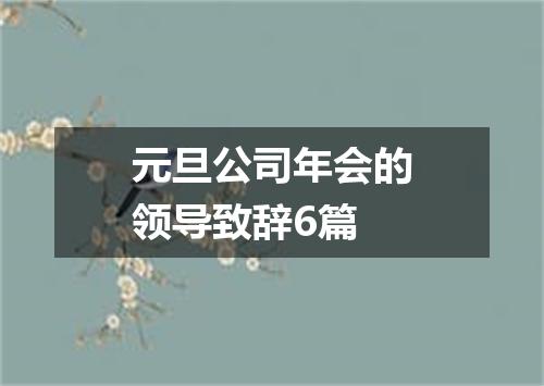 元旦公司年会的领导致辞6篇