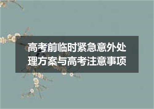 高考前临时紧急意外处理方案与高考注意事项