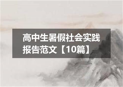 高中生暑假社会实践报告范文【10篇】