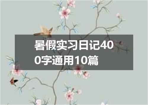 暑假实习日记400字通用10篇