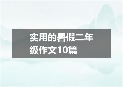 实用的暑假二年级作文10篇