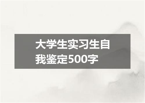 大学生实习生自我鉴定500字