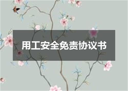 用工安全免责协议书