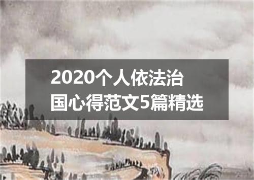 2020个人依法治国心得范文5篇精选