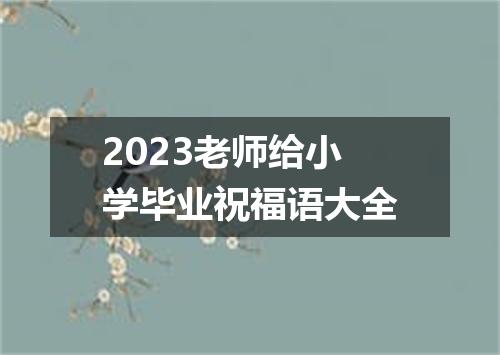 2023老师给小学毕业祝福语大全