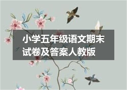 小学五年级语文期末试卷及答案人教版
