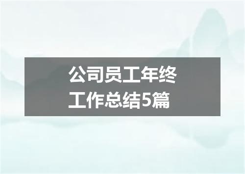公司员工年终工作总结5篇