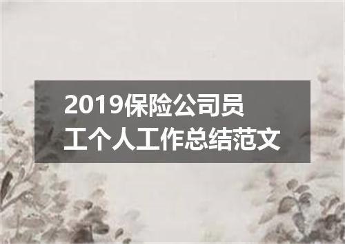 2019保险公司员工个人工作总结范文