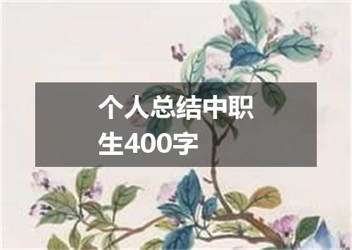 个人总结中职生400字