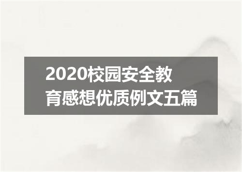 2020校园安全教育感想优质例文五篇
