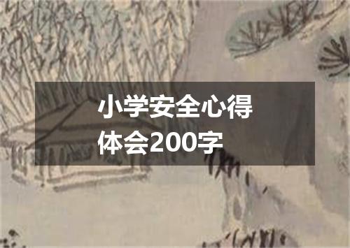 小学安全心得体会200字