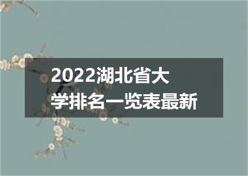 2022湖北省大学排名一览表最新