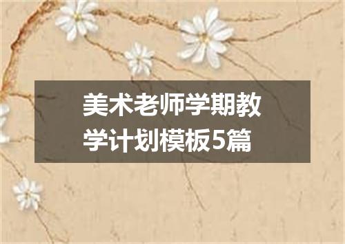 美术老师学期教学计划模板5篇