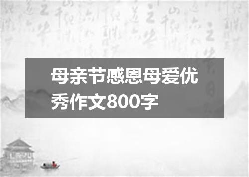 母亲节感恩母爱优秀作文800字