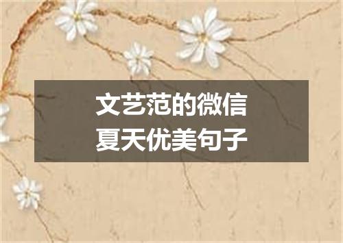 文艺范的微信夏天优美句子