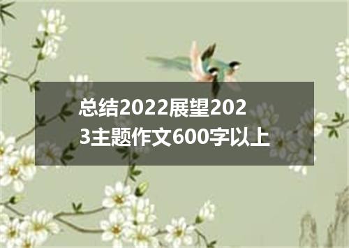 总结2022展望2023主题作文600字以上