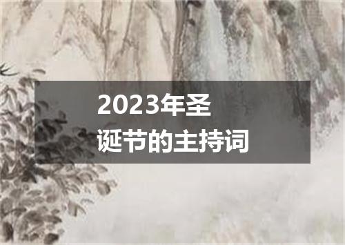 2023年圣诞节的主持词