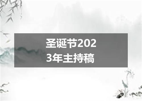 圣诞节2023年主持稿