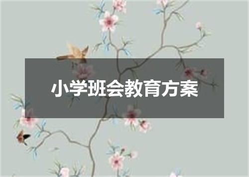 小学班会教育方案