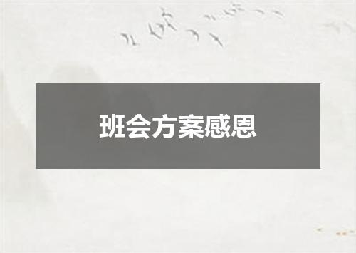 班会方案感恩