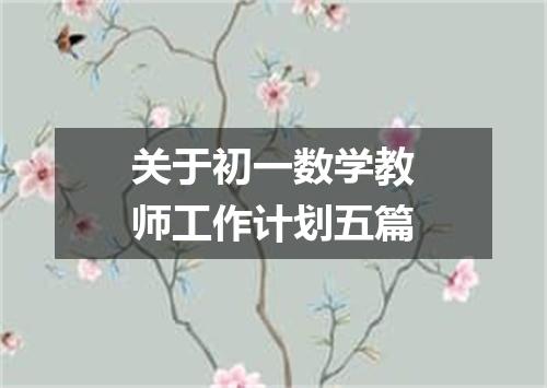 关于初一数学教师工作计划五篇