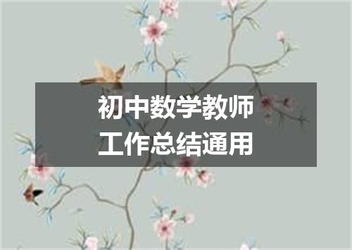 初中数学教师工作总结通用