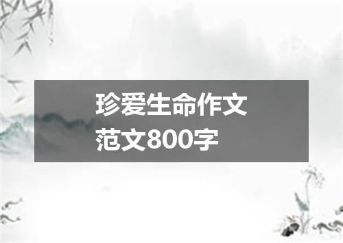 珍爱生命作文范文800字
