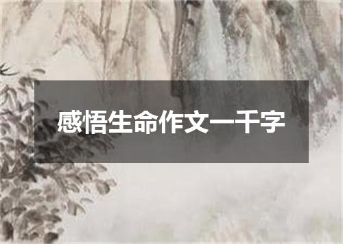 感悟生命作文一千字