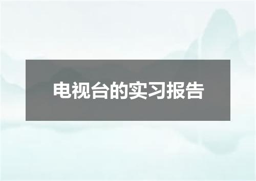 电视台的实习报告