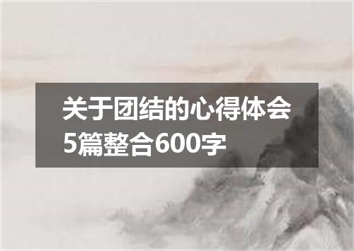 关于团结的心得体会5篇整合600字