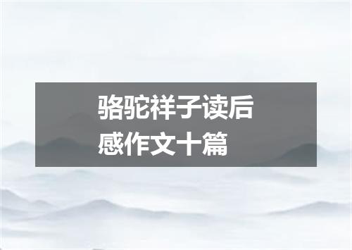 骆驼祥子读后感作文十篇