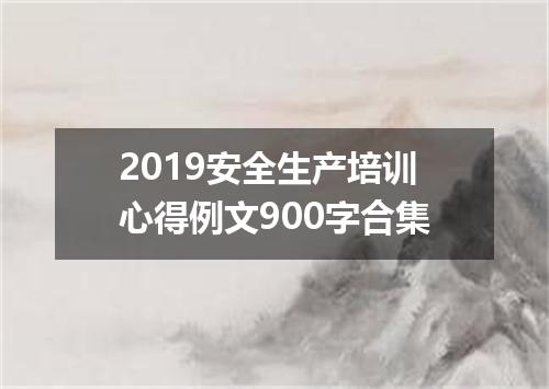 2019安全生产培训心得例文900字合集