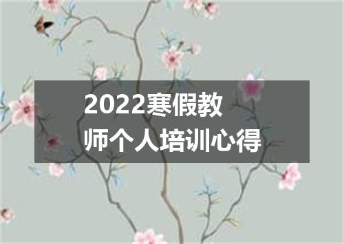 2022寒假教师个人培训心得
