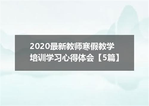 2020最新教师寒假教学培训学习心得体会【5篇】