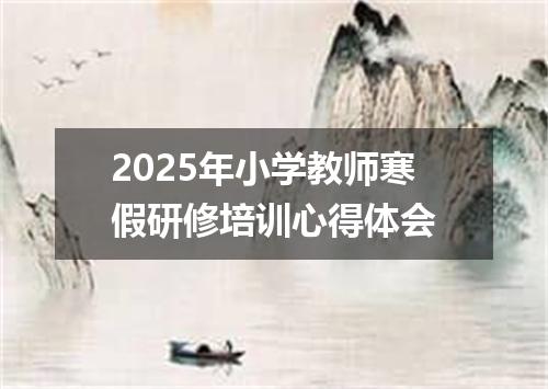 2025年小学教师寒假研修培训心得体会