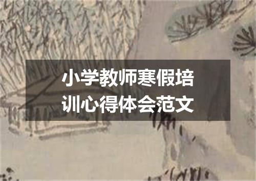 小学教师寒假培训心得体会范文