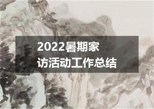 2022暑期家访活动工作总结