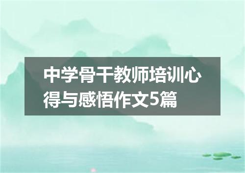 中学骨干教师培训心得与感悟作文5篇