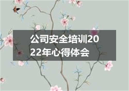 公司安全培训2022年心得体会