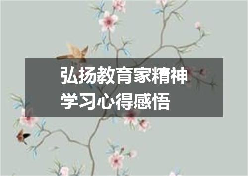 弘扬教育家精神学习心得感悟
