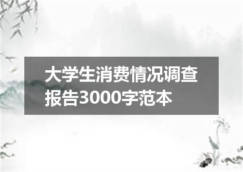 大学生消费情况调查报告3000字范本