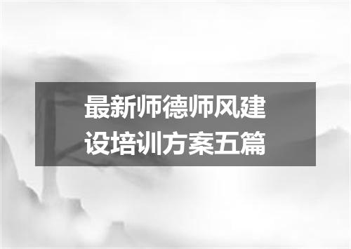 最新师德师风建设培训方案五篇