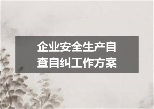 企业安全生产自查自纠工作方案
