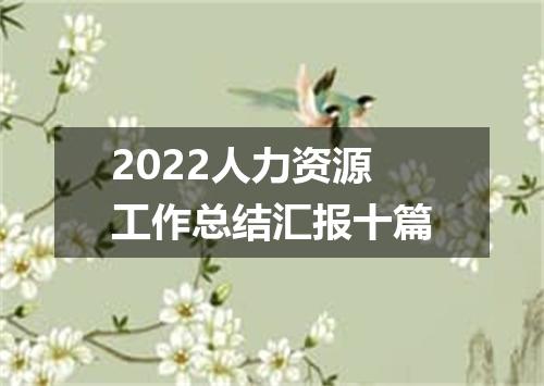 2022人力资源工作总结汇报十篇